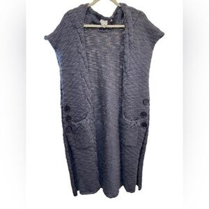 COPY - BILLY REID Gray Wool knitted Tunic Cardigan Sweater